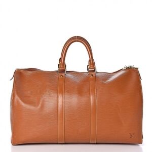 Louis Vuitton Tan Leather Duffel Bag